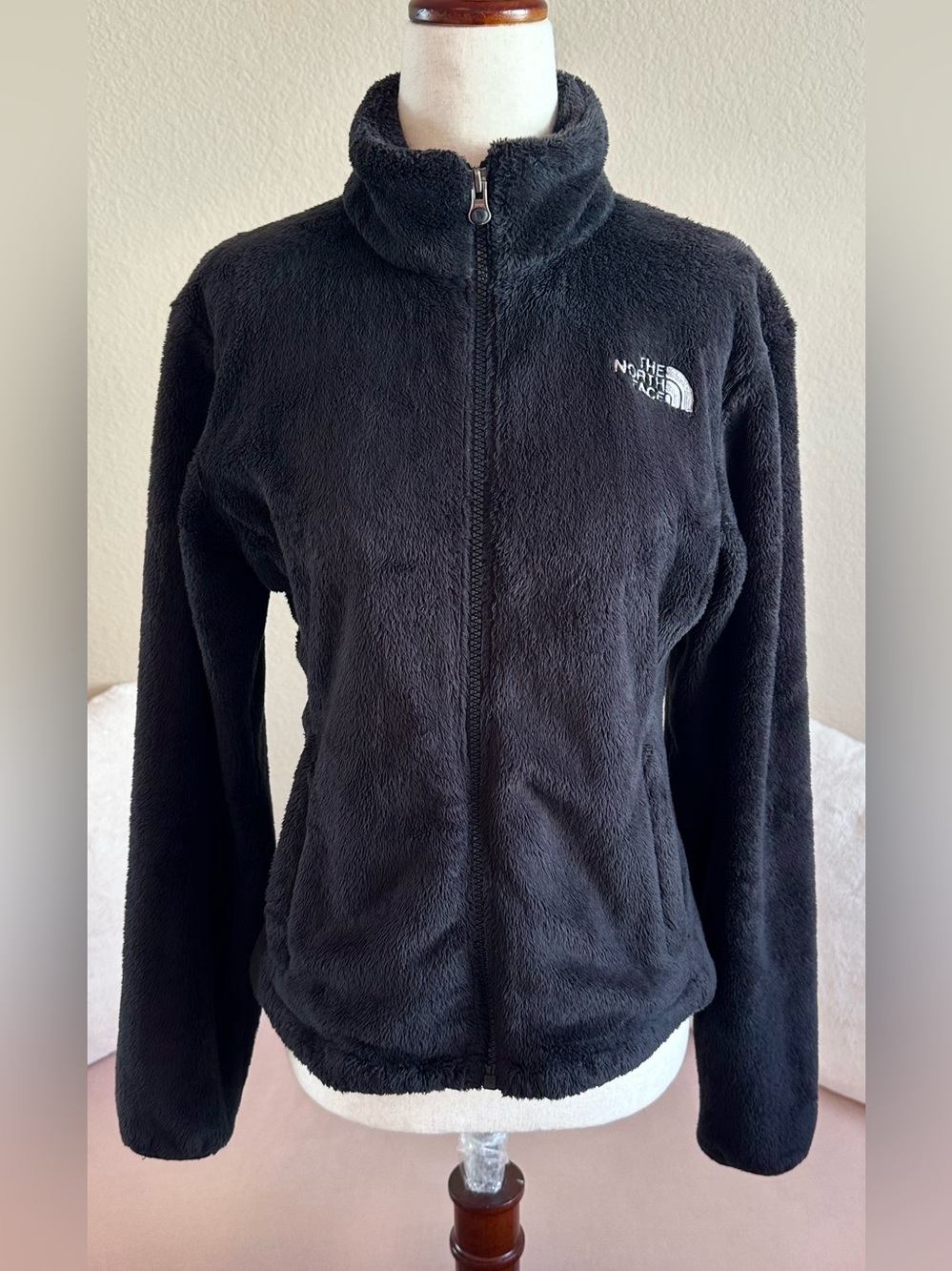 VTG Y2K The North Face Osito Fleece Jacket Black Full Zip Women’s Small Outdoors
